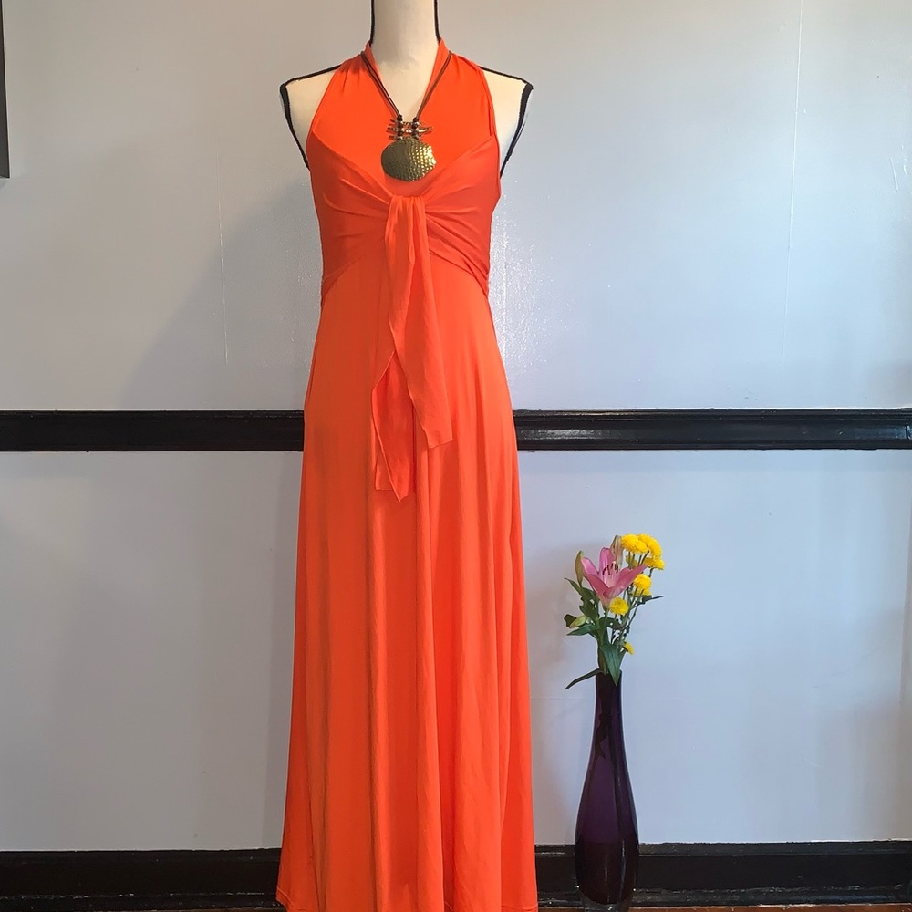 Halter Maxi Dress- Orange
